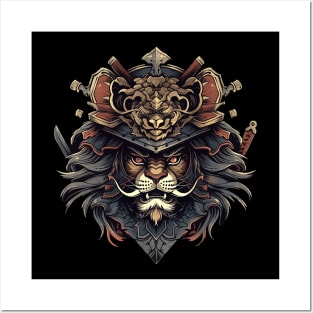 samurai lion Posters and Art